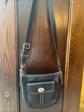 Coach Hamilton Black Pebbled Leather Crossbody Bag